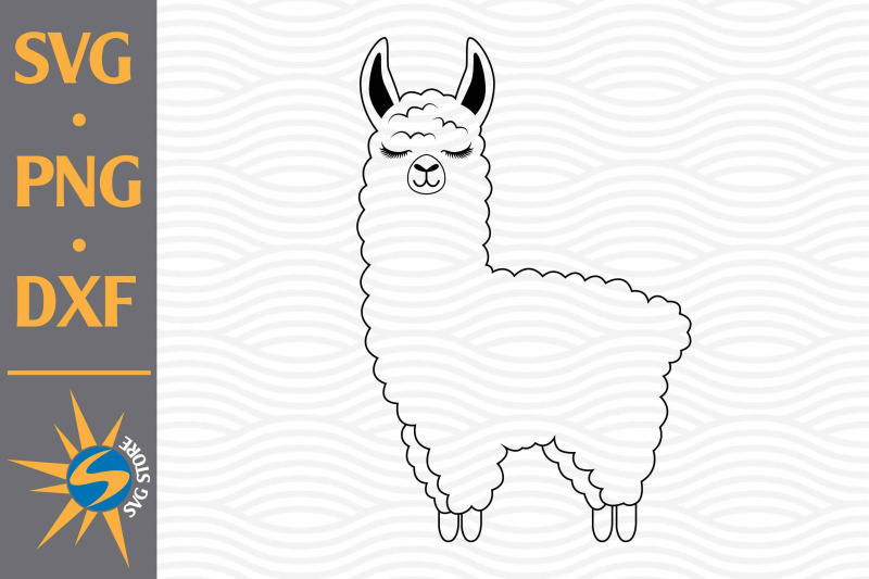 llama-svg-png-dxf-digital-files-include