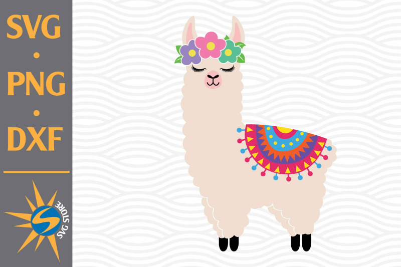 llama-svg-png-dxf-digital-files-include