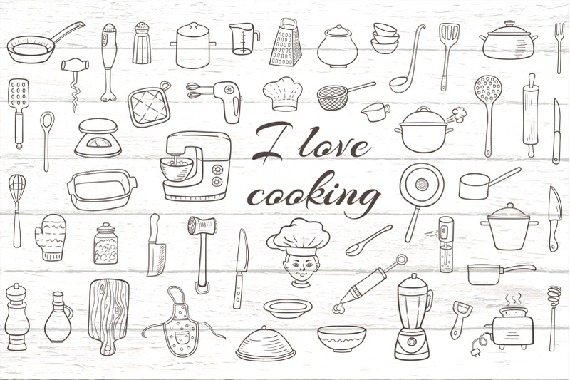 cooking-and-tableware-doodles