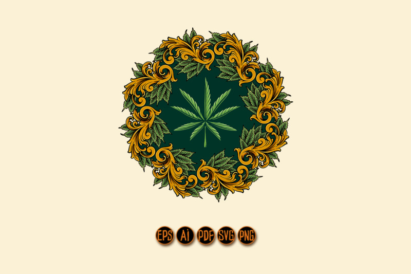 classic-luxury-weed-mandala-ornament