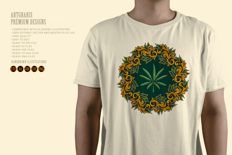 classic-luxury-weed-mandala-ornament