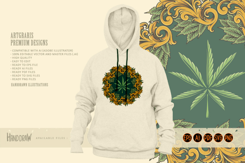 classic-luxury-weed-mandala-ornament