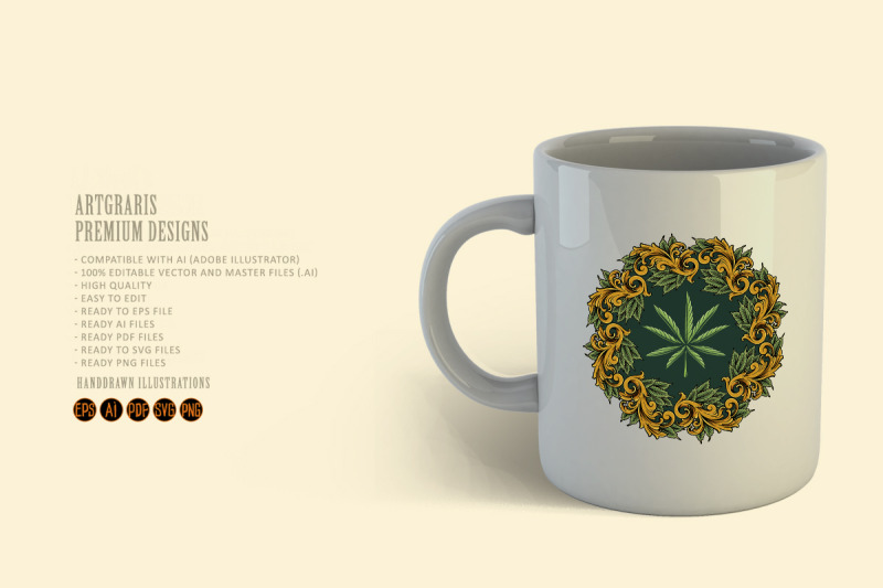 classic-luxury-weed-mandala-ornament