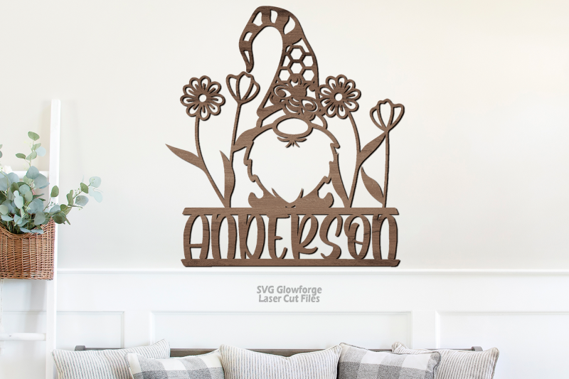 monogram-floral-gnome-bee-welcome-sign-svg-laser-cut-files-glowforge