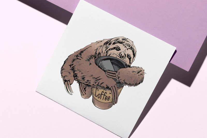 sloth-holding-coffee-cup-sublimation