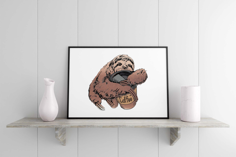 sloth-holding-coffee-cup-sublimation