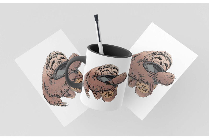 sloth-holding-coffee-cup-sublimation