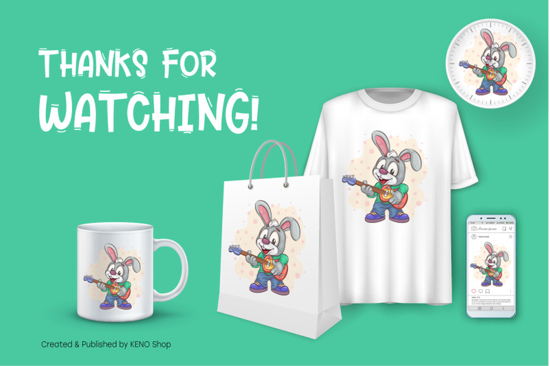 cartoon-bunny-guitarist-t-shirt-png-svg