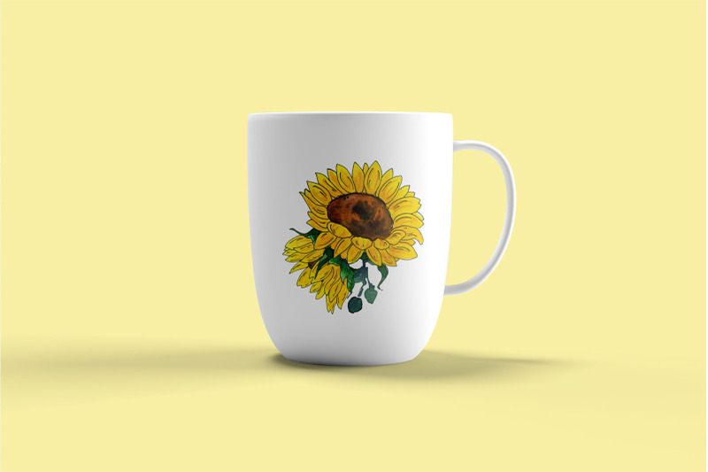 watercolor-sunflower-png-clipart-line-art-woman-face