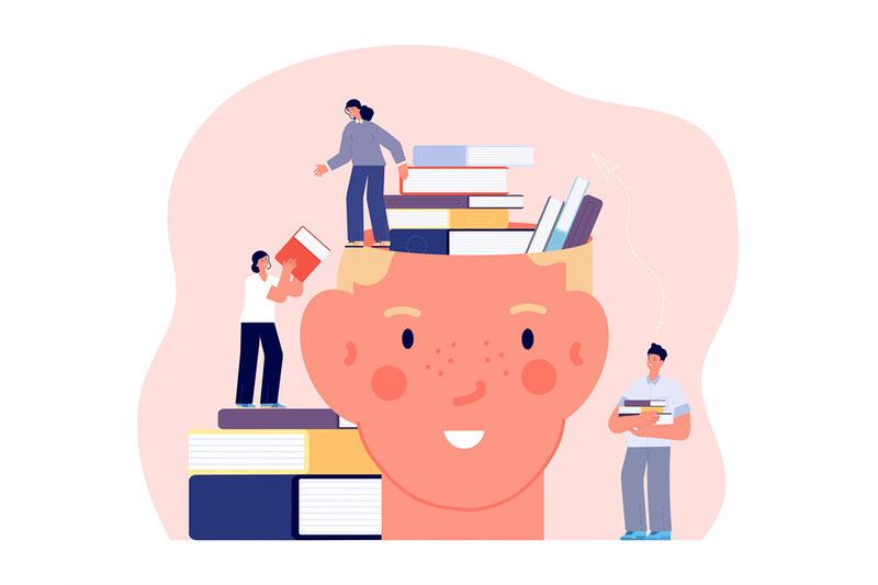 student-education-people-and-books-reading-characters-human-head-ta