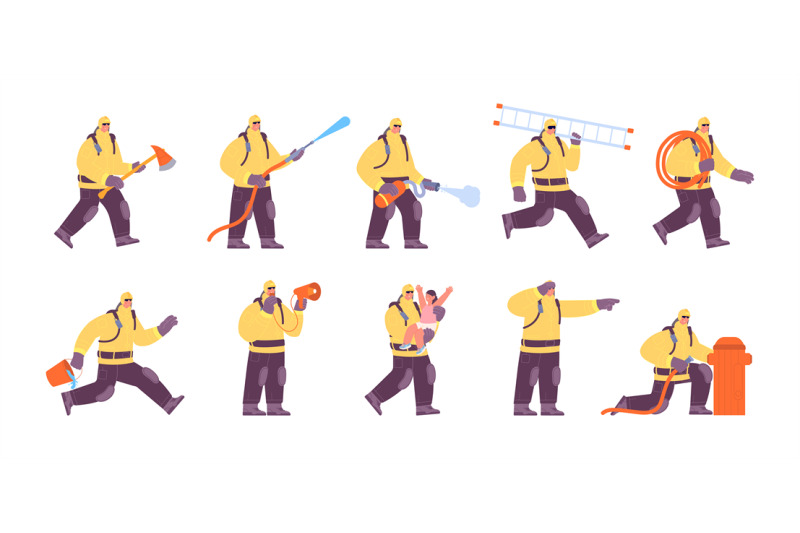 fireman-characters-firemen-work-professional-fire-suit-firefighter