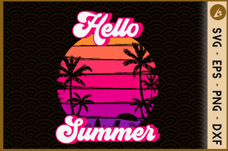 sunset-beach-palm-tree-hello-summer