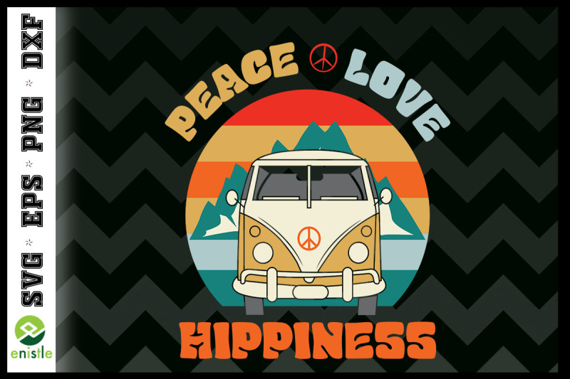 Peace Love Hippiness Hippie Power By Pecgine | TheHungryJPEG