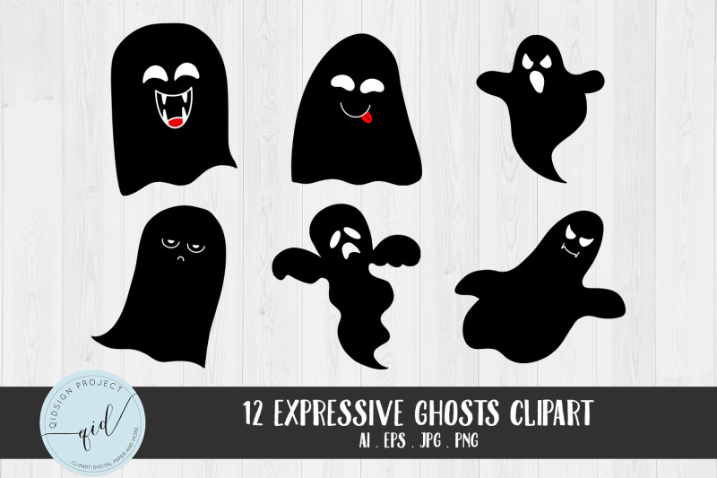 12-expressive-ghosts-clipart