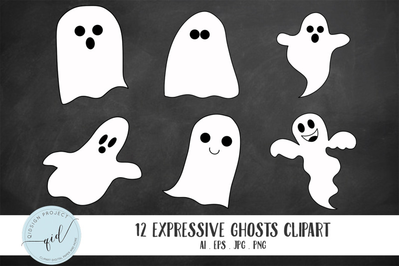 12-expressive-ghosts-clipart