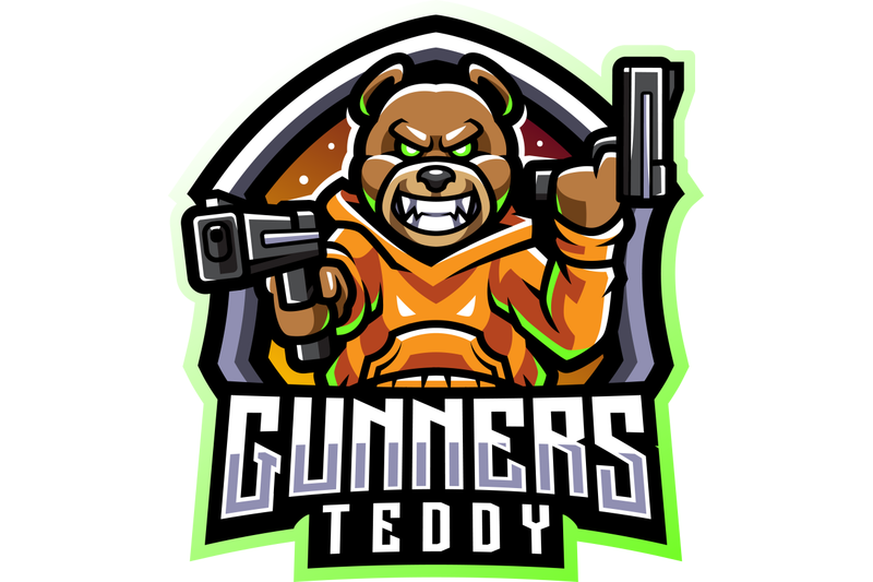 teddy-bear-gunner-esport-mascot-logo