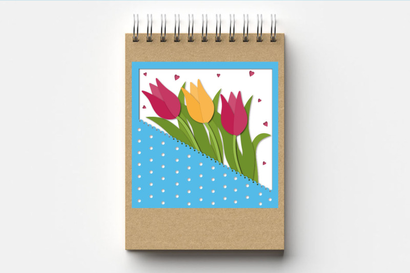 postcard-template-with-tulips-paper-clipping-svg