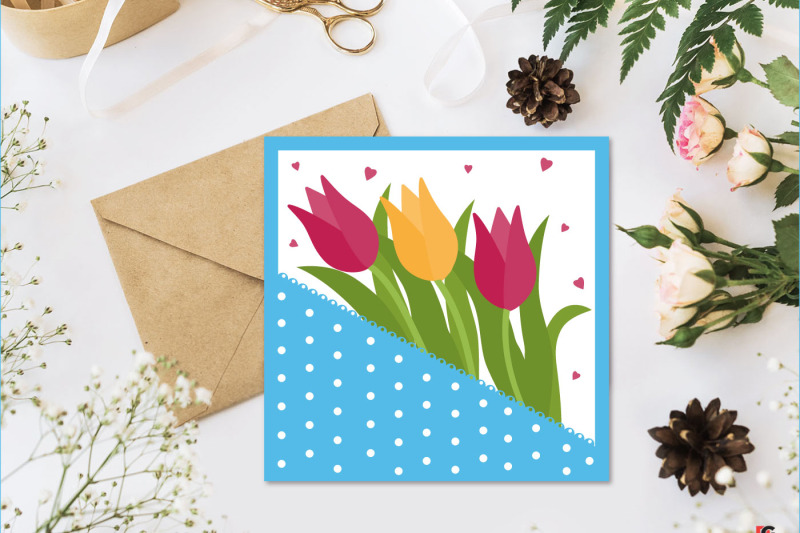 postcard-template-with-tulips-paper-clipping-svg