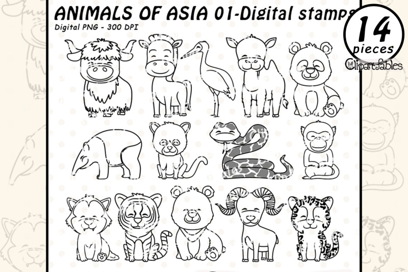 cute-asian-animals-digital-stamps-panda-art-line