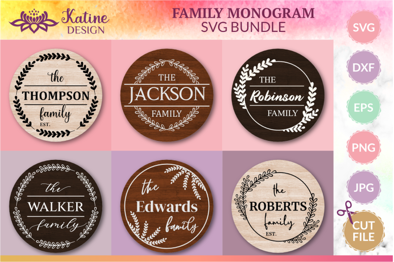 family-monogram-bundle-svg-wedding-round-sign-last-name