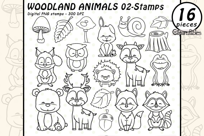 woodland-animals-digital-stamps