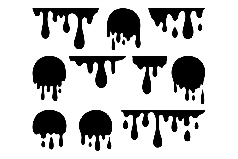 isolated-dripping-paint-melted-drip-black-drops-liquid-graphic-ink