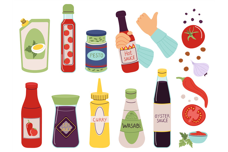 different-sauces-tomato-curry-sauce-red-bottles-soy-ketchup-and-ma