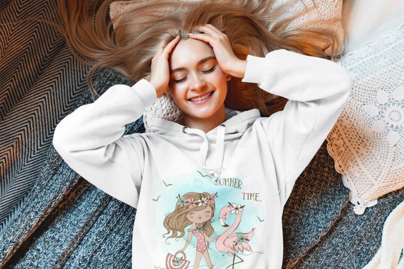 cute-girl-and-flamingo-sublimation-design-png