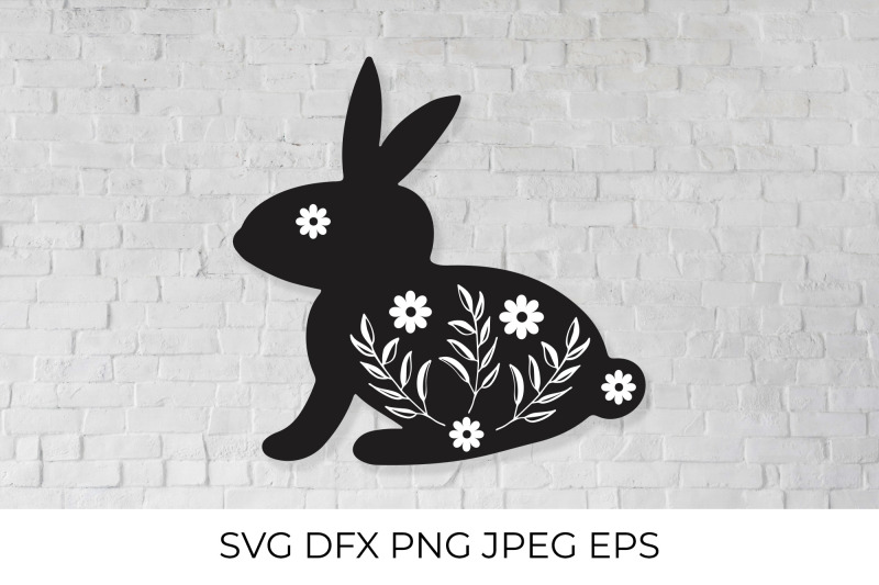 easter-bunny-floral-silhouette-svg