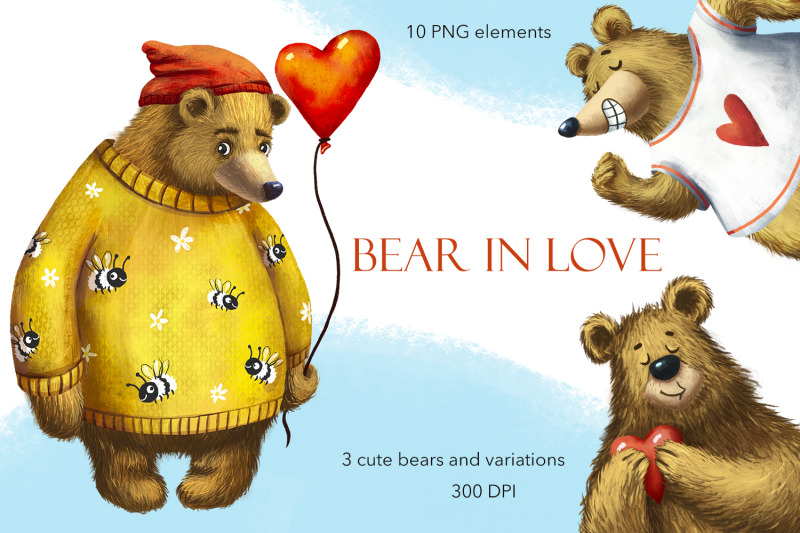 bear-in-love-clipart-set