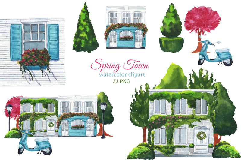 spring-town-watercolor-house-clipart-sweet-home-png-scene-creator