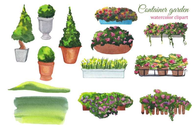 watercolor-trees-shrubs-and-bushes-clipart-spring-and-summer-greener