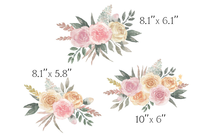 watercolor-boho-roses-clipart-dusty-bouquet-wedding-png