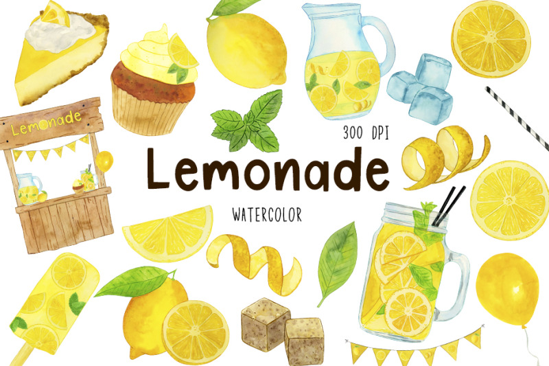 watercolor-lemonade-clipart-lemonade-graphics-lemonade-party-clipart