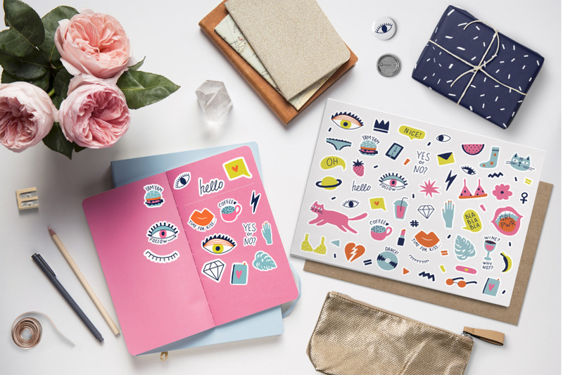 girl-power-stickers-amp-patterns