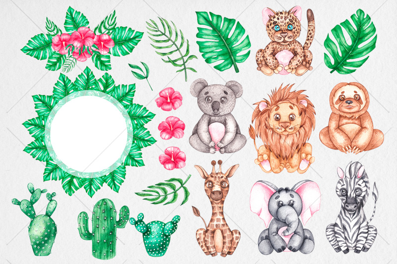 cute-animals-watercolor-clipart-png