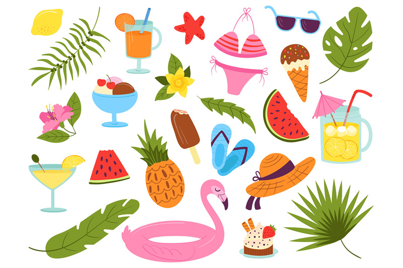 summer-elements-collection-hawaii-style-seaside-tropical-stickers-b