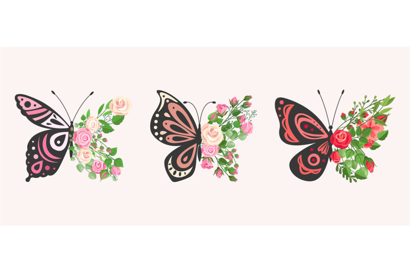 floral-butterflies-black-contour-butterfly-flowers-wings-roses-and