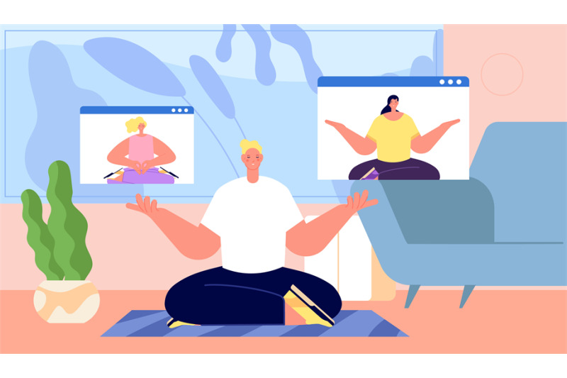 home-meditation-man-relax-online-yoga-wellness-group-people-togethe