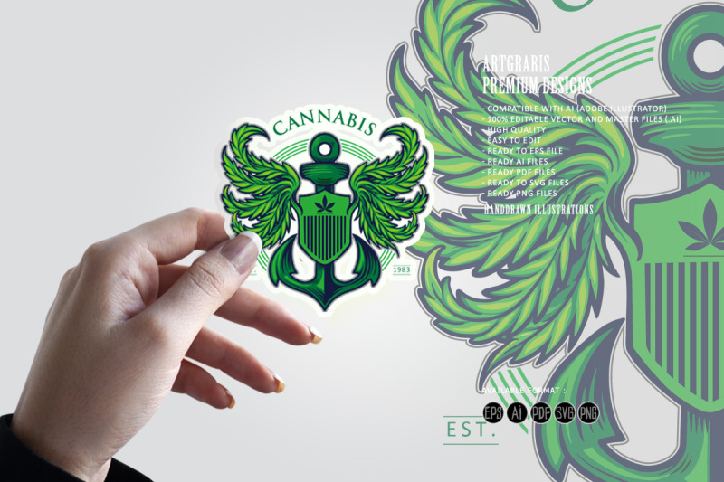 cannabis-wing-mascot-logo-with-anchor-illustrations
