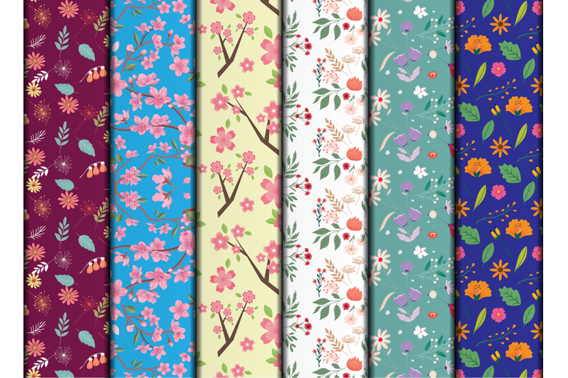 spring-flower-digital-papers