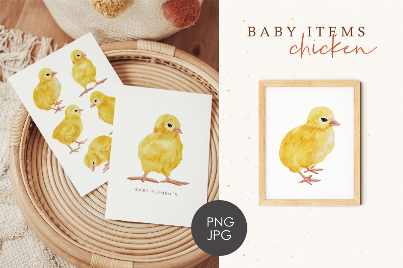 watercolor-chicken-clipart-baby-chicken-animals-png-nursery-elements