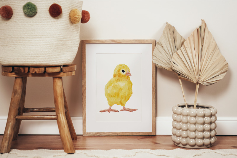 watercolor-chicken-clipart-baby-chicken-animals-png-nursery-elements