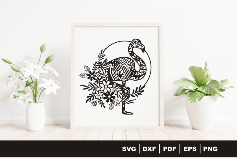 flamingo-with-flower-paper-cut-amp-print-vector