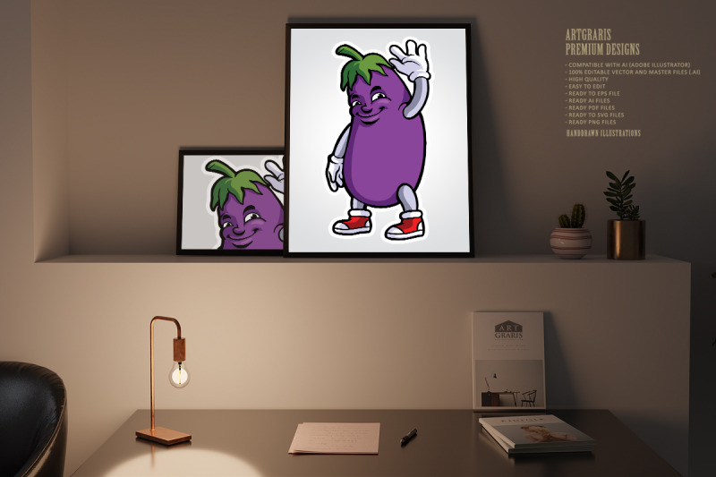 funny-eggplant-logo-mascot-illustrations