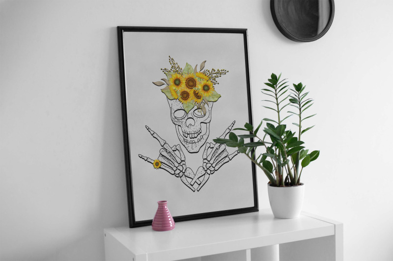 skeleton-with-sunflower-sublimation