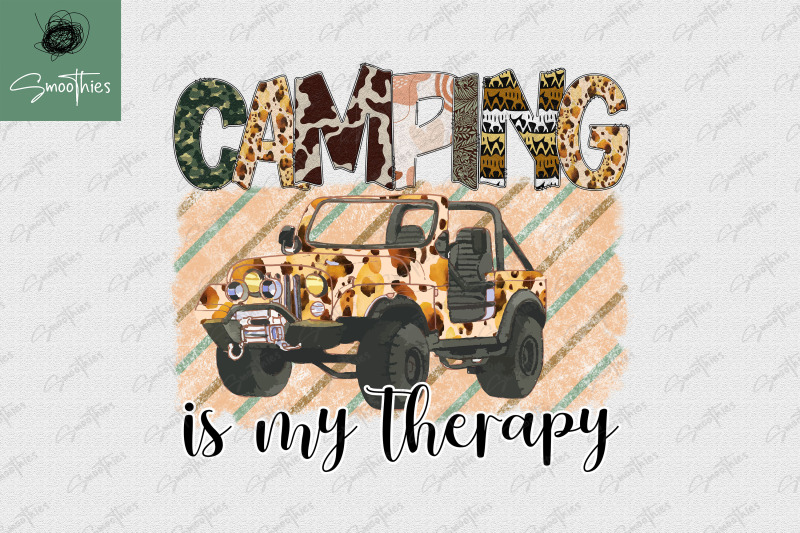 camping-is-my-therapy-tshirt-design