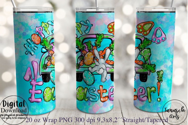 hoppy-easter-bunny-with-truck-20-oz-tumbler-sublimation-png