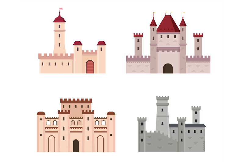 medieval-buildings-isolated-cartoon-knight-fortress-and-castles-hist