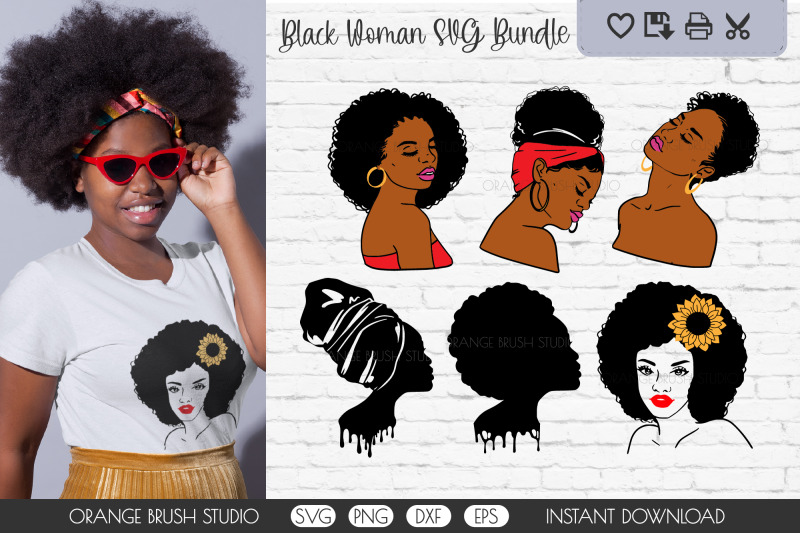 Black Woman Svg Bundle Melanin African American Girls By Orange Brush